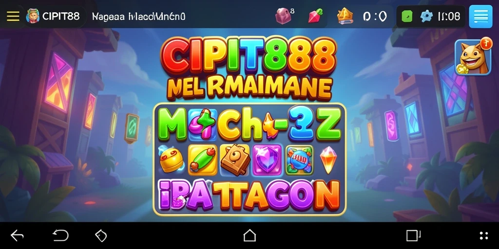 Tangkapan layar utama CIPIT88 menampilkan gameplay Match-3 yang menarik.