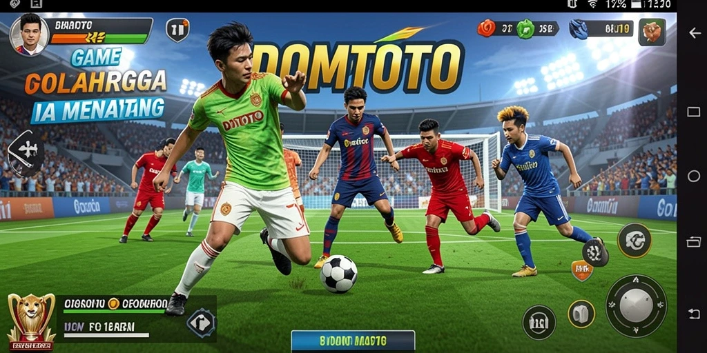 Screenshot menunjukkan gameplay seru dalam olahraga kompetitif.