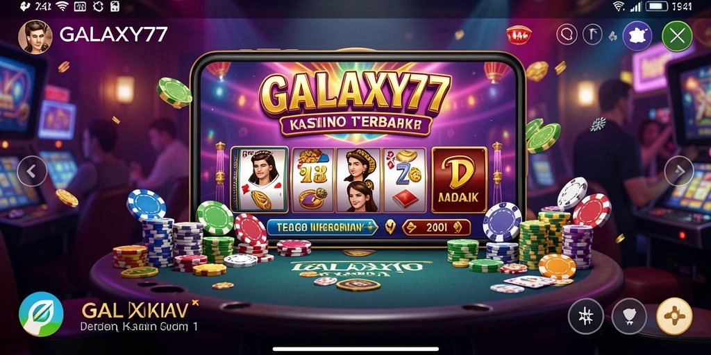 Tampilan menarik dari gameplay kasino GALAXY77.