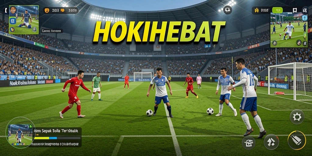 Tampilan menakjubkan dalam gameplay sepak bola HOKIHEBAT.
