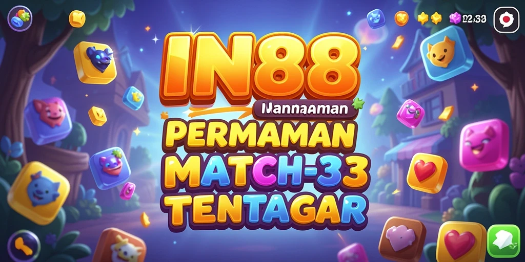 Tampilan gameplay IN88 dengan kombinasi permata warna-warni.