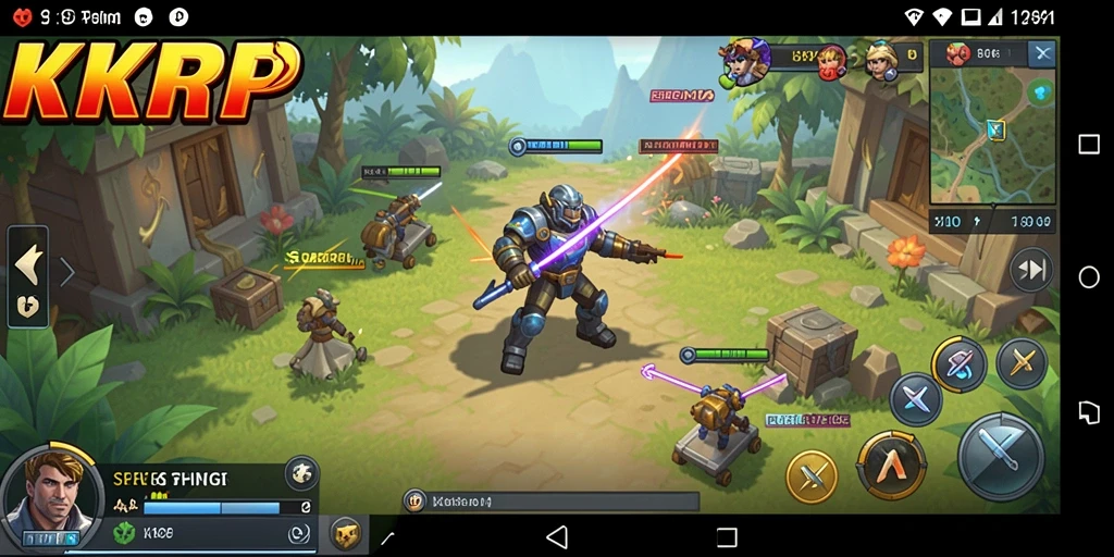 Screenshot gameplay KKRP menampilkan pertempuran strategi yang intens dan mendebarkan.