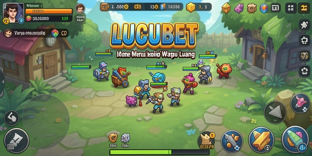 Screenshot gameplay LUCUBET menampilkan karakter dalam misi Idle.