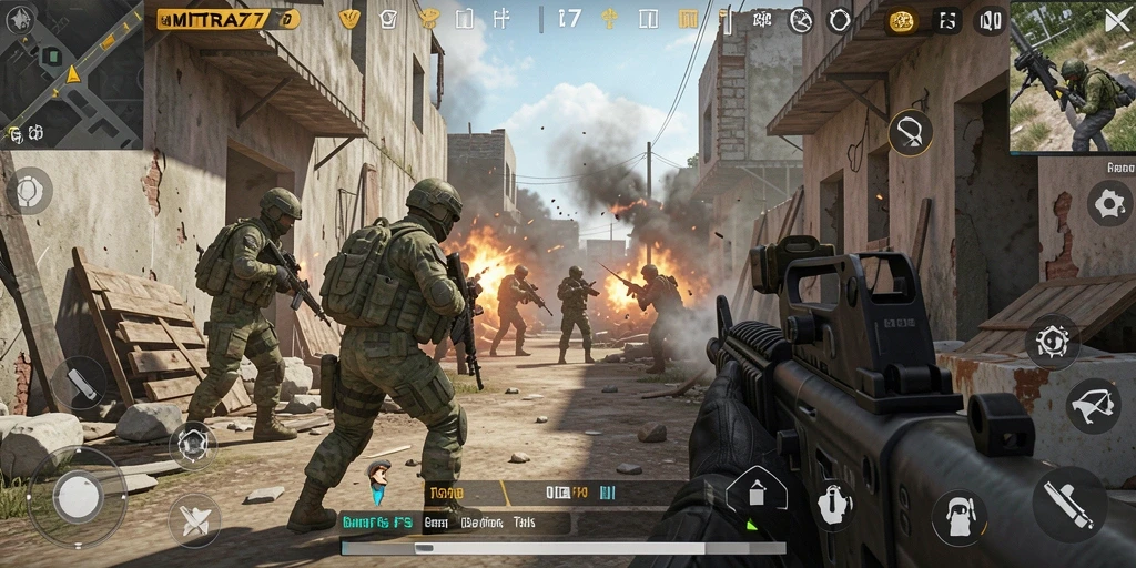 Tampilan mendebarkan dari pertempuran FPS di MITRA77.