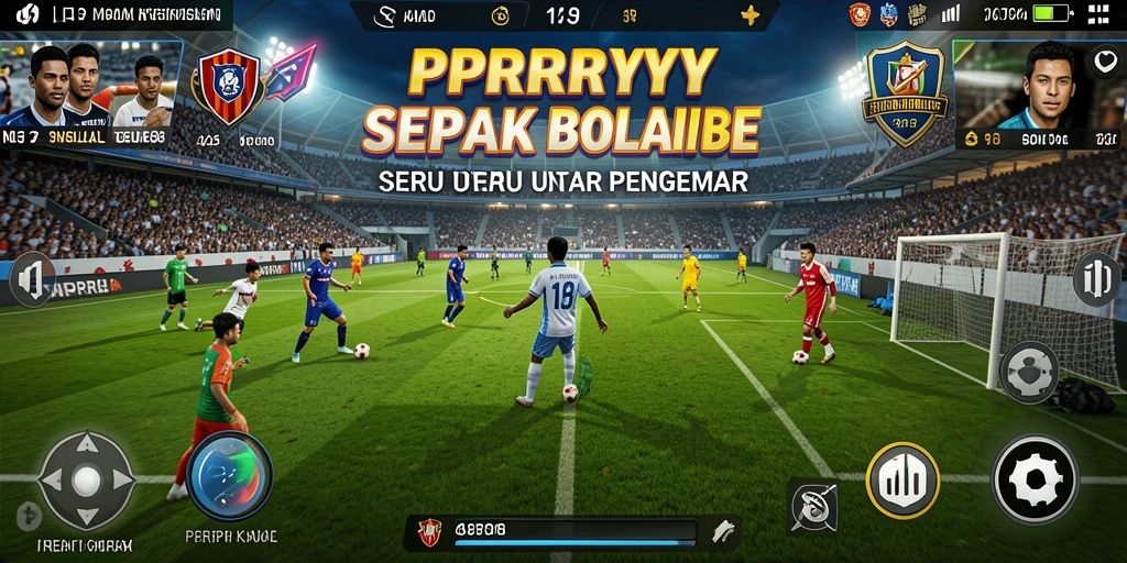 Screenshot gameplay PPRRYY menampilkan aksi permainan sepak bola yang seru.