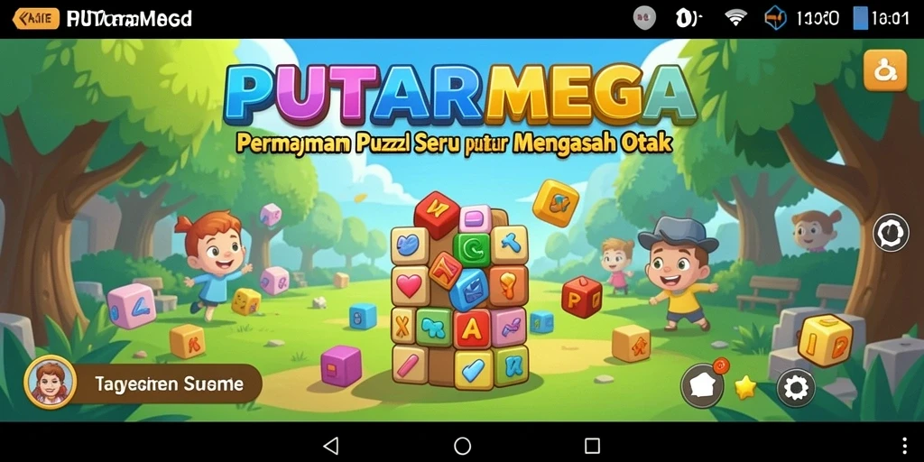 Screenshot PUTARMEGA menampilkan gameplay seru dengan teka-teki yang menarik.