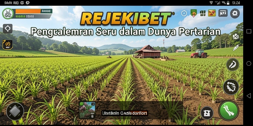 Screenshot gameplay REJEKIBET menampilkan petani yang sedang bekerja di ladang.