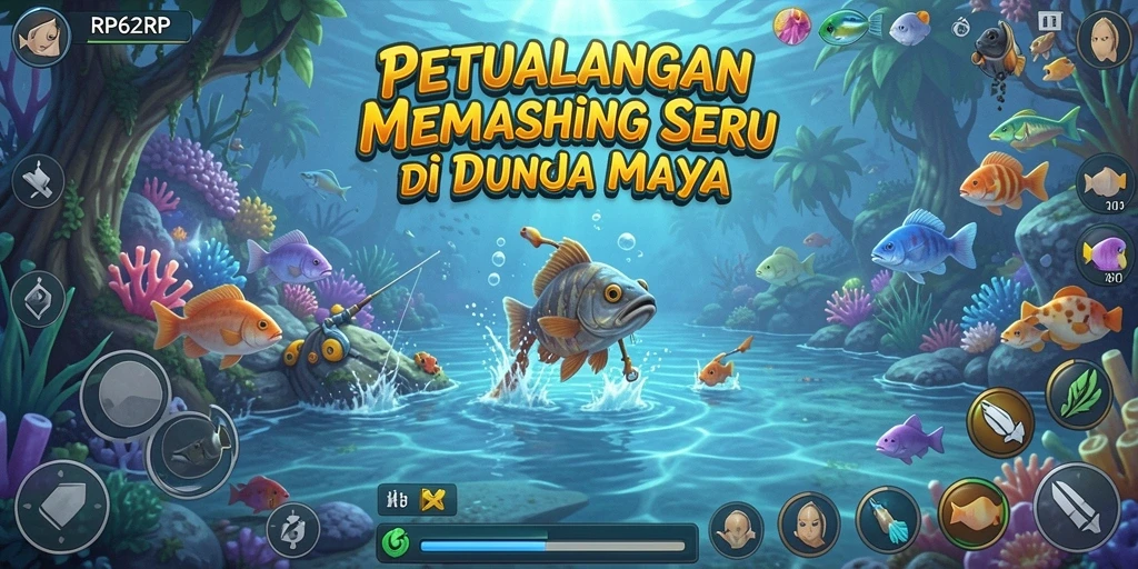 Tampilan gameplay menarik dari RP62RP saat menangkap ikan.