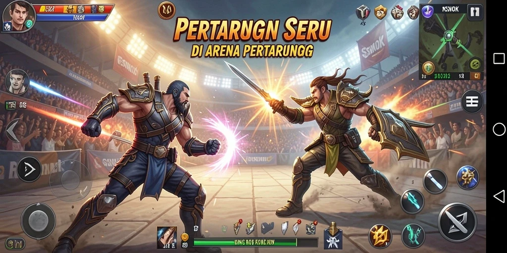 Screenshot gameplay RSNOK menampilkan pertarungan yang intens dan seru.