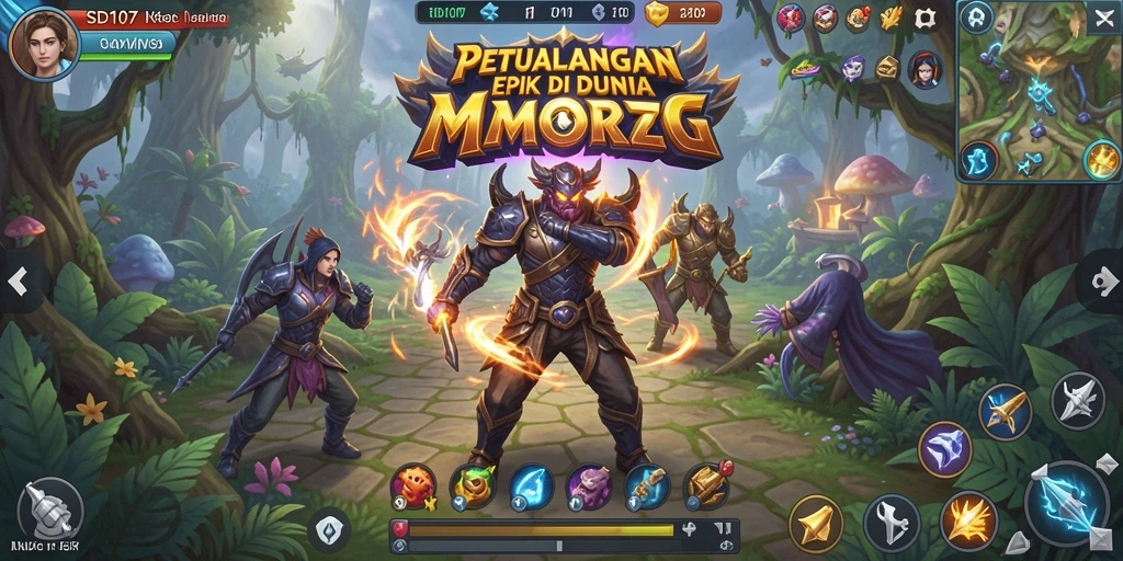Gameplay menarik dalam SD107 yang menampilkan aksi petualangan MMORPG.