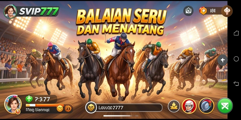 Screenshot gameplay SVIP777 menampilkan balapan yang mendebarkan dan penuh aksi.