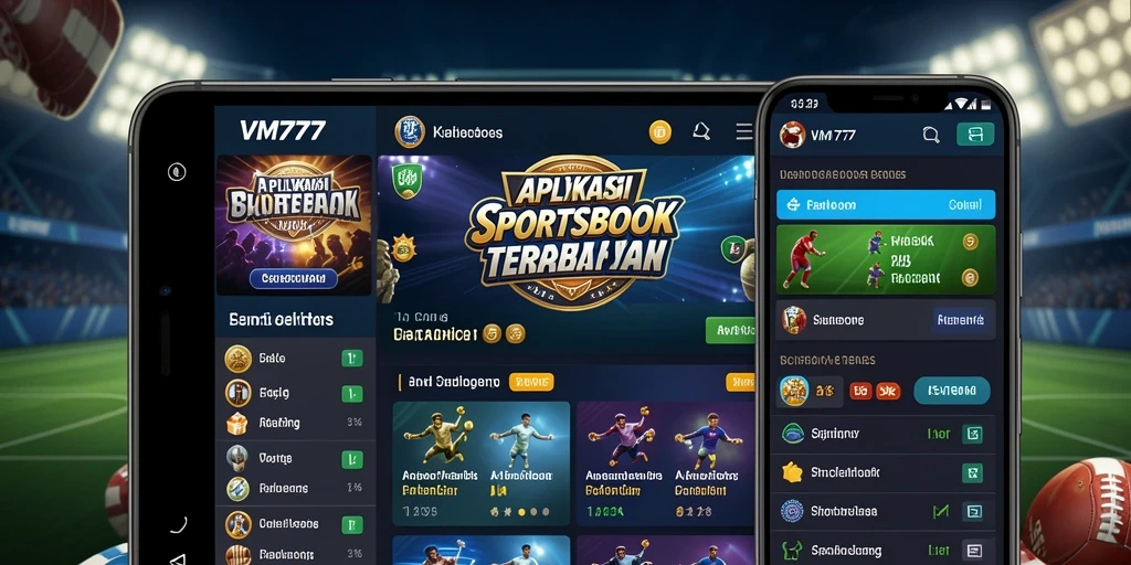Screenshot utama VM777 menunjukkan tampilan taruhan olahraga yang interaktif.