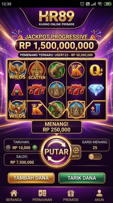 Tampilan antarmuka pengguna di aplikasi hr89.